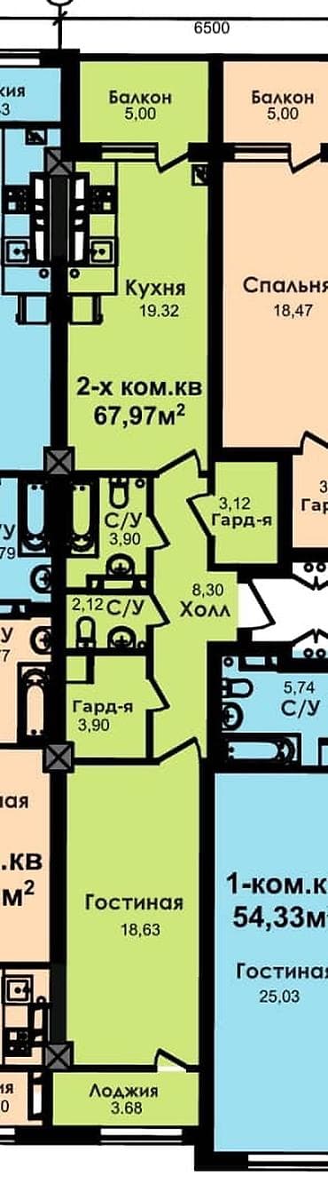 3 комнаты, 67 м², Элитка, 15 этаж, Готовая ПСО (под самоотделку)