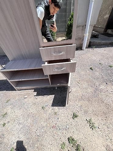 гардеробный шкаф бу: Шкаф-прихожая, Б/у, С зеркалом, Дерево — 3