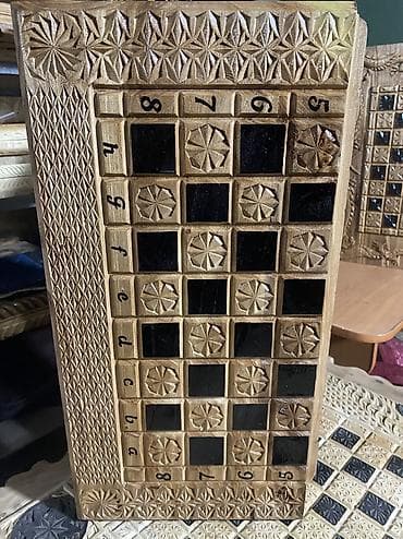 нард: Набор деревянных нард с уникальной резьбой, изображающей львов, орлов — 2