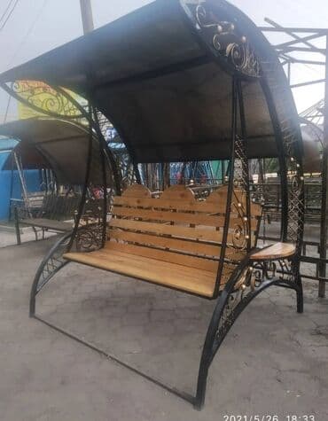 бу качели садовые: Бакча селкинчеги Металл, Жөлөнгүчү менен, Чатыры менен — 11