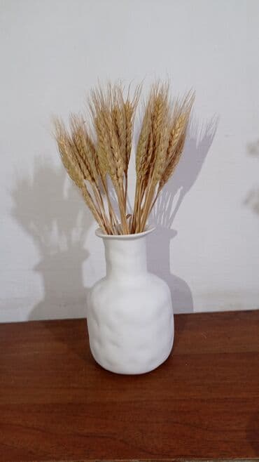 корзины плетенные: Сухоцвет ✨ Пшеница 20 см
Ваза белое керамика 25 см — 3