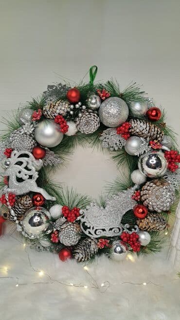 картина купить: Новогодние декоративные венки ручной работы любой веночек на фото — 1