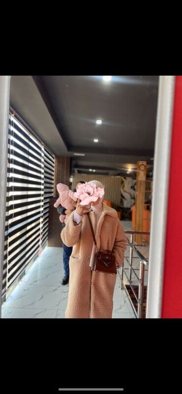 штапель узбекский фасоны платьев для дома: Шубка Teddy - Цвет: бежевый (карамельный) - Фасон: прямой — 3