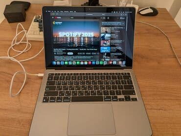 макбук эир: Ноутбук, Apple, 16 ГБ ОЭТ, Apple M1, 13.3 ", Колдонулган, Жумуш, окуу үчүн, эс тутум SSD — 1