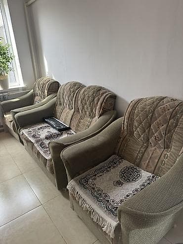 Комплект мягкой мебели, Б/у, Самовывоз, цвет - Зеленый