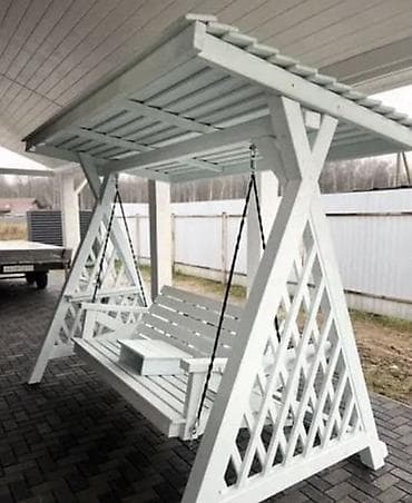 хоста цветы: Садовые качели Дерево, Со спинкой, С крышей — 3