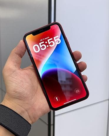 IPhone 11, Б/у, 128 ГБ, Красный, Защитное стекло, Чехол, В рассрочку, 75 %