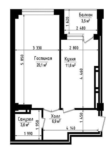 бишкек цена квартиры: Строится, Элитка, 1 комната, 46 м² — 2