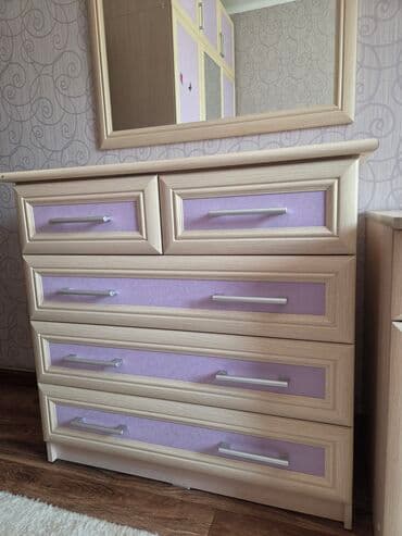 фиолетовая кухонная мебель: Спальный гарнитур, Б/у, Комод, Другая страна производитель, Платная доставка, Самовывоз, цвет - Розовый — 10