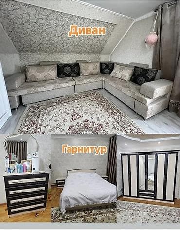 Эмерек гарнитурлары: Спальный гарнитур в современном стиле Кровать без матраса Состав — 2