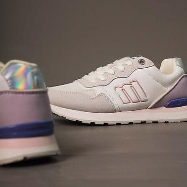 туфли муркой: Белые женские кроссовки MUSTANG с сиреневыми вставками -Цвет: белый — 1