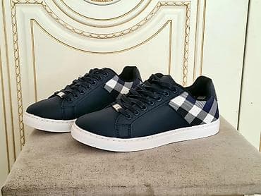 кожа красофка: Мужские кроссовки, 42, Burberry, Новый, цвет - Синий, Платная доставка — 1