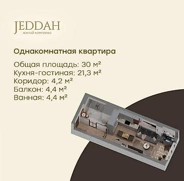 Продажа квартир: 1 комната, 30 м², Элитка, 12 этаж, Готовая ПСО (под самоотделку) — 2