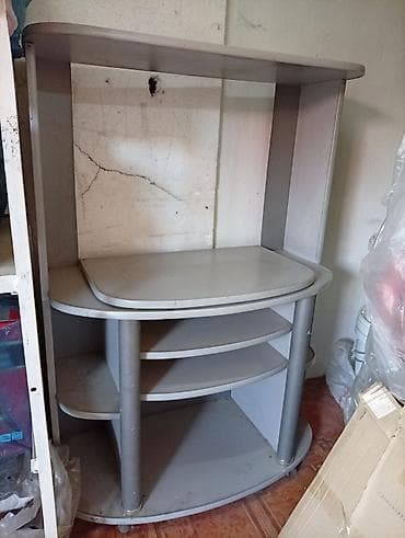 столешница под телевизор: Тумба и подставка для телевизора, Напольная, ЛДСП, цвет - Серый — 1