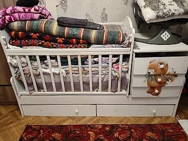 Стол жана отургуч комплекттери: Балдар үчүн трансформер керебет, Башка түрү, түсү - Ак — 1