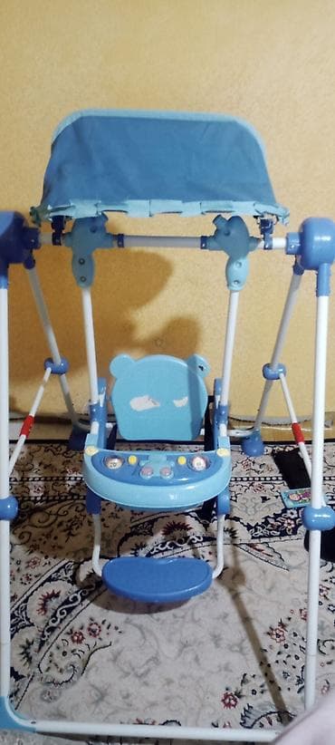 железный бассейн: Детские напольные качели с тентом она - Тип: напольные качели для — 1