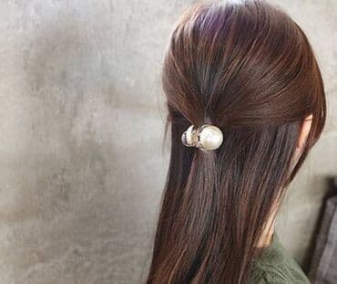 женские сумка: Заколка - краб для волос женская, с жемчугом, размер 4 см х 3 см — 5