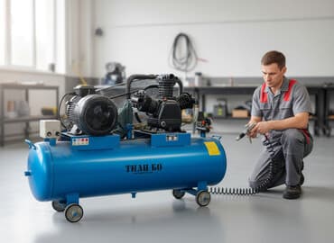 опрыскиватель садовый с мотором: Поршневой воздушный компрессор THAI 50 (на ресивере 50) с трехфазным — 1