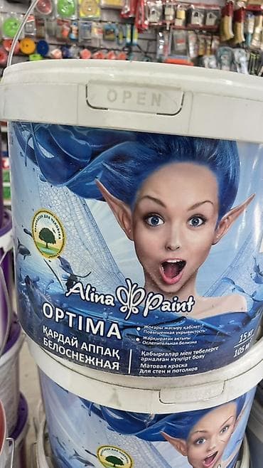 Внутренняя отделка: Водоэмульсионная краска, Alina Paint, Для внутренней работы, цвет - Белый, 15 кг, Матовая, Высокоукрывистая — 2