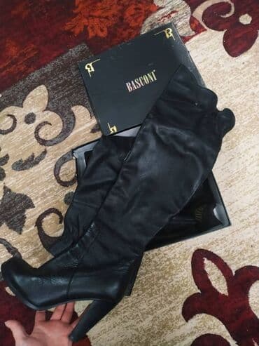 Сапоги, 39.5, Basconi, Б/у, цвет - Черный, Самовывоз, Бесплатная доставка