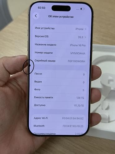 apple iphone 4s: IPhone 16 Pro, Б/у, 128 ГБ, Desert Titanium, Коробка, 91 % — 2