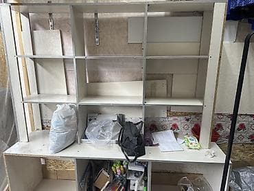 мебель книжный шкаф: Офисный стеллаж, ЛДСП, цвет - Бежевый — 1