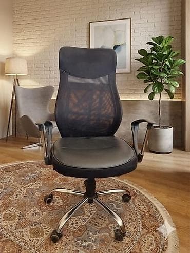 игровое коесло: Офисное кресло, С колесиками, цвет - Черный — 2