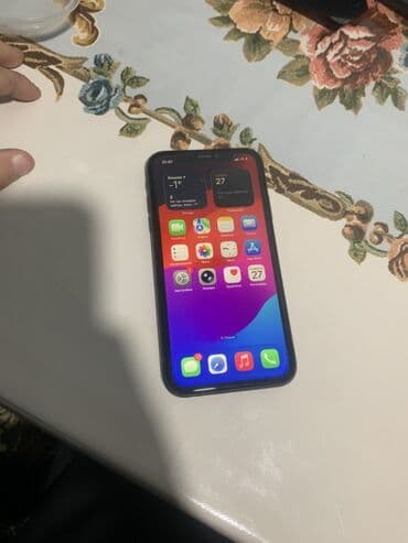 IPhone 11, Б/у, 128 ГБ, Черный, Чехол, 81 %