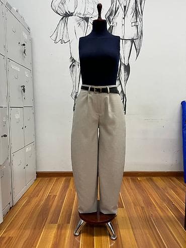 бежевый костюм: Брючный костюм, Прямые, Пиджак, Made in KG, Осень-весна — 3