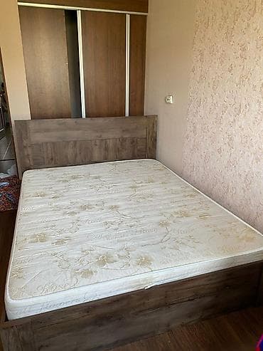 панцирная кровать: Двуспальная кровать, С матрасом, длина - 200 см — 1