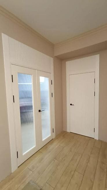 Терезелер жана комплектөөчүлөр: Үйлөр жана батирлер үчүн эшик, Жыгач, Эки эшиктуу, Айнек менен, түсү - Ак — 2