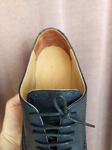 туфли на завязках: Мужские туфли, 44, Новый, цвет - Синий, Самовывоз — 3