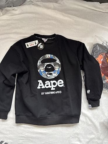 c a: Свитшот AAPE BY A BATHING APE - Цвет: черный - Принт: фирменный — 5