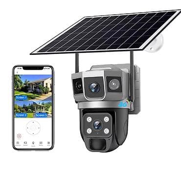 Уличная поворотная IP-камера видеонаблюдения с питанием от солнечной