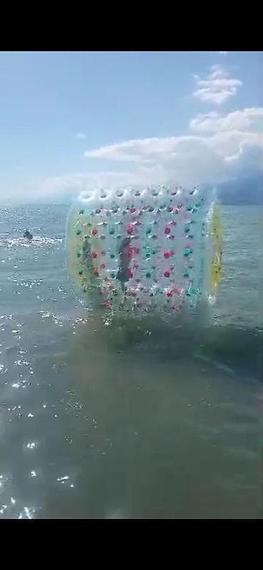 маленький бассейн: Надувной аква-аттракцион “водяное колесо” (water roller) - Прозрачный — 4