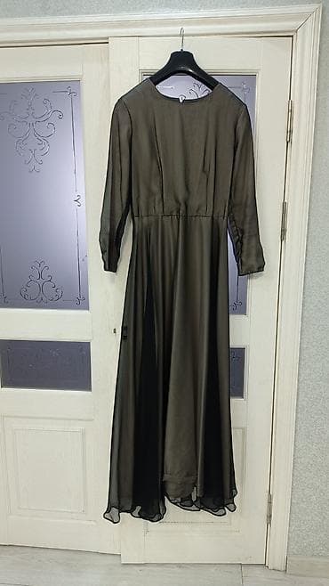 Вечернее платье, Классическое, Длинная модель, Шифон, С рукавами, M