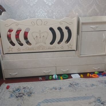 супер удобный диван: Детская гарнитура, Для мальчика, ДСП, цвет - Бежевый — 4