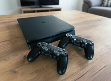 приставка ps4: PlayStation 4 Slim ПО 13.02. Память 500 ГБ. Комплектация: - Консоль — 1