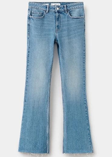 клеш штаны: Джинсы, Mango, Средняя талия, С бахромой, S — 2