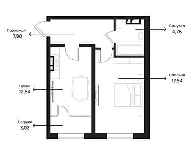 ква: Строится, Элитка, 1 комната, 45 м² — 8