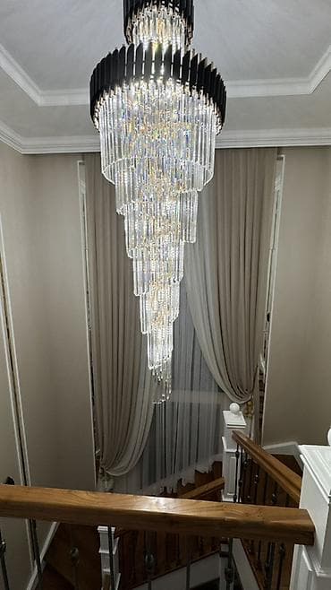 люстры для авто: Каскадная хрустальная люстра для высоких потолков - Тип: подвесная — 1