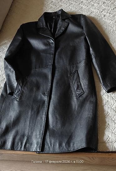 кожа плащ: Плащ, Классическая модель, 5XL — 2