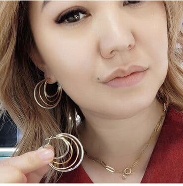 эксклюзивные свадебные пригласительные: Серебряный Серьги Конго Серебро напыление жёлтое золото 925 пробы — 1