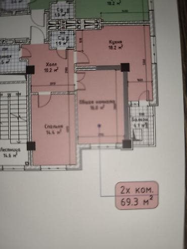 2 комнаты, 69 м², Элитка, 6 этаж, Готовая ПСО (под самоотделку) at lalafo.kg 2 комнаты, 69 м², Элитка, 6 этаж, Готовая ПСО (под самоотделку)