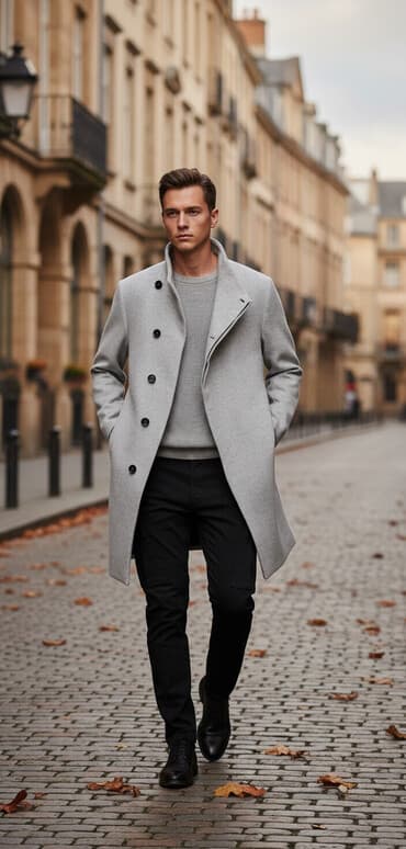 таблица размеров мужской одежды разных стран: Новое мужское пальто от ZARA . Цвет светло серый, стильное и модное! — 1