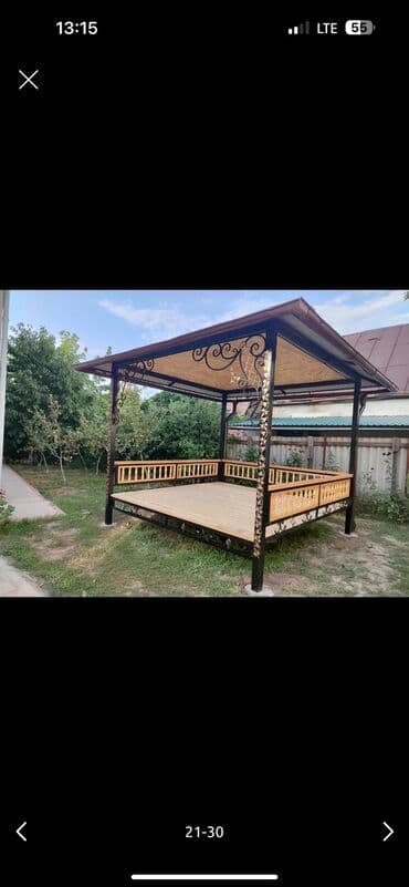 садовый стол и стулья: Тапчан 3 x 3 x 3 м, Металл — 12