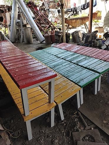 Бизнес үчүн жабдуулар: Продаю скамейки деревянные ношки железная состояние отличное для парки — 9