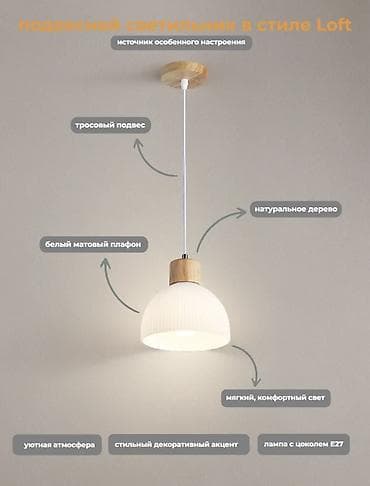 лофт светильники: Подвесной светильник в стиле loft/minimal - Материалы: натуральное — 2