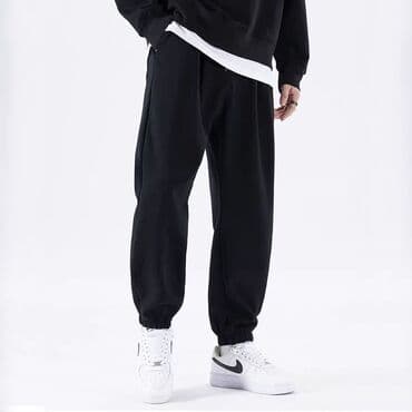 Спортивные брюки/джоггеры черные - Классический крой с зауженными