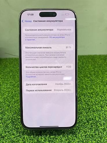 iphone cable: IPhone 15 Pro, 128 ГБ, Natural Titanium, Коробка, 81 % — 4